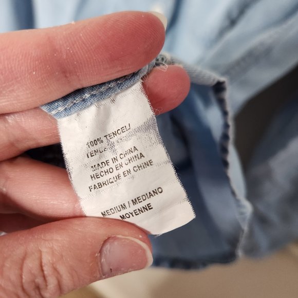 RAILS Light Wash Chambray Button Down Top - Picture 6 of 7